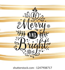 Merry Christmas. Typography. Vector logo, text design. Greeting card.