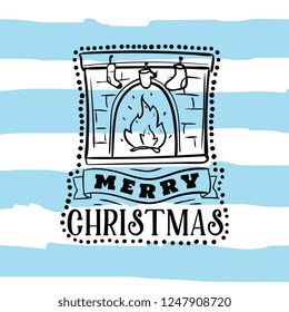 Merry Christmas. Typography. Vector logo, text design. Greeting card.