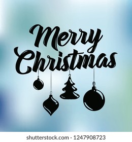 Merry Christmas. Typography. Vector logo, text design. Greeting card.