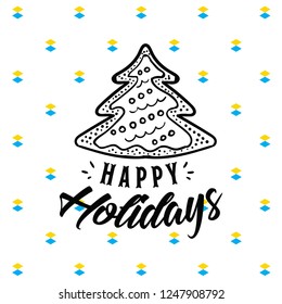 Merry Christmas. Typography. Vector logo, text design. Greeting card.