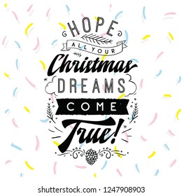 Merry Christmas. Typography. Vector logo, text design. Greeting card.