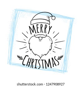 Merry Christmas. Typography. Vector logo, text design. Greeting card.