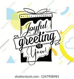 Merry Christmas. Typography. Vector logo, text design. Greeting card.
