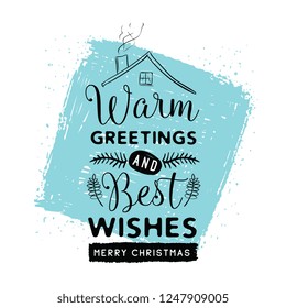Merry Christmas. Typography. Vector logo, text design. Greeting card.