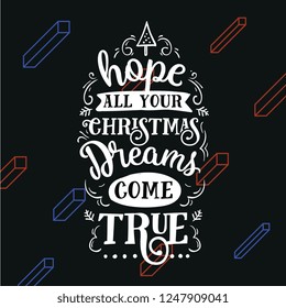 Merry Christmas. Typography. Vector logo, text design. Greeting card.