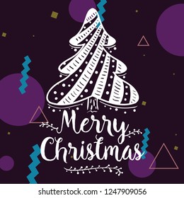 Merry Christmas. Typography. Vector logo, text design. Greeting card.
