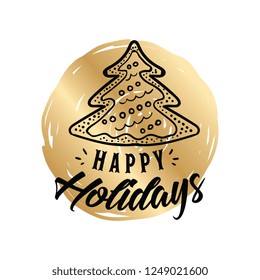 Merry Christmas. Typography. Vector logo, text design. Greeting card.