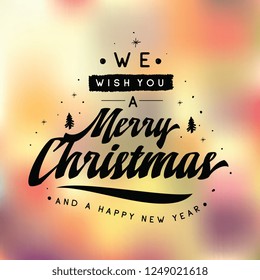 Merry Christmas. Typography. Vector logo, text design. Greeting card.