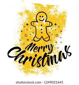 Merry Christmas. Typography. Vector logo, text design. Greeting card.