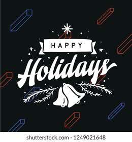 Merry Christmas. Typography. Vector logo, text design. Greeting card.