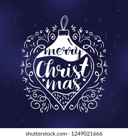 Merry Christmas. Typography. Vector logo, text design. Greeting card.