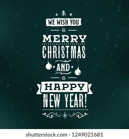 Merry Christmas. Typography. Vector logo, text design. Greeting card.