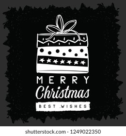 Merry Christmas. Typography. Vector logo, text design. Greeting card.
