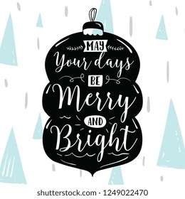Merry Christmas. Typography. Vector logo, text design. Greeting card.