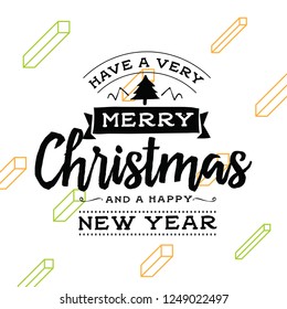 Merry Christmas. Typography. Vector logo, text design. Greeting card.