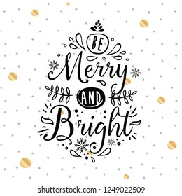 Merry Christmas. Typography. Vector logo, text design. Greeting card.