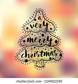 Merry Christmas. Typography. Vector logo, text design. Greeting card.