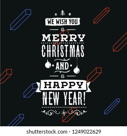 Merry Christmas. Typography. Vector logo, text design. Greeting card.