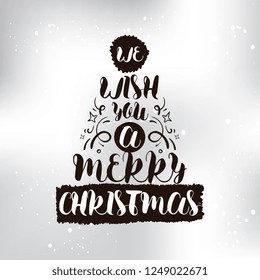 Merry Christmas. Typography. Vector logo, text design. Greeting card.