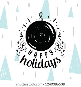 Merry Christmas. Typography. Vector logo, text design. Greeting card.