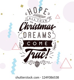 Merry Christmas. Typography. Vector logo, text design. Greeting card.