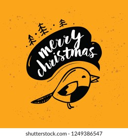Merry Christmas. Typography. Vector logo, text design. Greeting card.