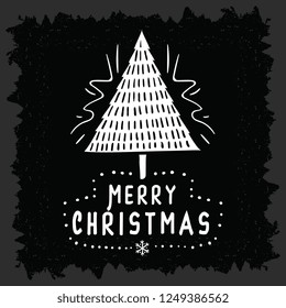 Merry Christmas. Typography. Vector logo, text design. Greeting card.