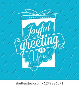 Merry Christmas. Typography. Vector logo, text design. Greeting card.