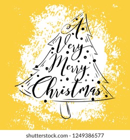 Merry Christmas. Typography. Vector logo, text design. Greeting card.