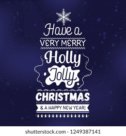 Merry Christmas. Typography. Vector logo, text design. Greeting card.