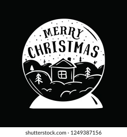 Merry Christmas. Typography. Vector logo, text design. Greeting card.