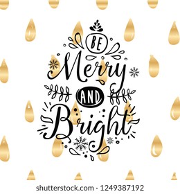 Merry Christmas. Typography. Vector logo, text design. Greeting card.