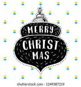 Merry Christmas. Typography. Vector logo, text design. Greeting card.