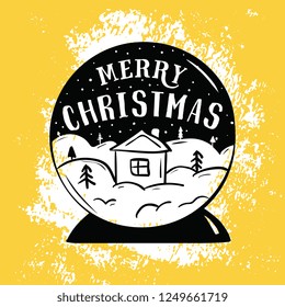 Merry Christmas. Typography. Vector logo, text design. Greeting card.