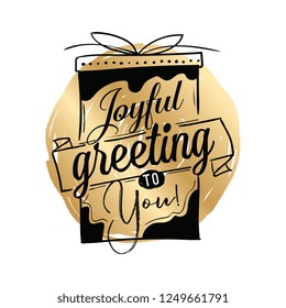 Merry Christmas. Typography. Vector logo, text design. Greeting card.