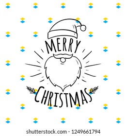 Merry Christmas. Typography. Vector logo, text design. Greeting card.