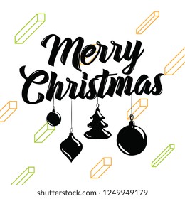 Merry Christmas. Typography. Vector logo, text design. Greeting card.