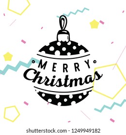 Merry Christmas. Typography. Vector logo, text design. Greeting card.