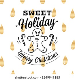 Merry Christmas. Typography. Vector logo, text design. Greeting card.