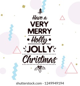 Merry Christmas. Typography. Vector logo, text design. Greeting card.