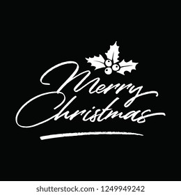 Merry Christmas. Typography. Vector logo, text design. Greeting card.