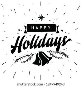 Merry Christmas. Typography. Vector logo, text design. Greeting card.