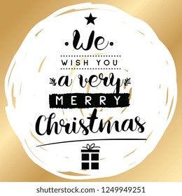 Merry Christmas. Typography. Vector logo, text design. Greeting card.