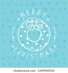 Merry Christmas. Typography. Vector logo, text design. Greeting card.