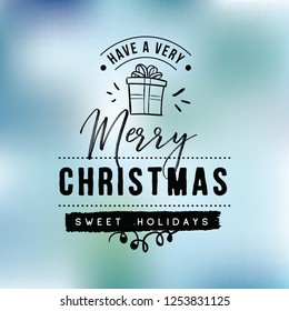 Merry Christmas. Typography. Vector logo, text design. Greeting card.