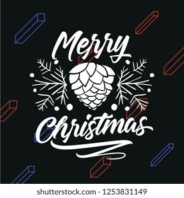Merry Christmas. Typography. Vector logo, text design. Greeting card.