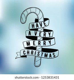 Merry Christmas. Typography. Vector logo, text design. Greeting card.