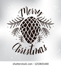 Merry Christmas. Typography. Vector logo, text design. Greeting card.