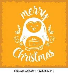 Merry Christmas. Typography. Vector logo, text design. Greeting card.