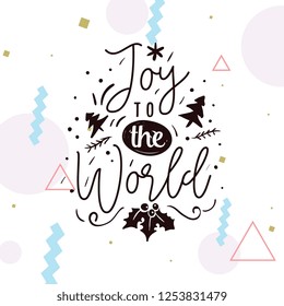 Merry Christmas. Typography. Vector logo, text design. Greeting card.